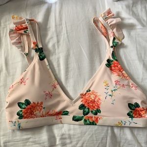 cream floral bikini top